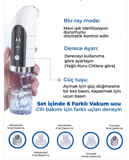 Yüz Vakum Temizleyici ( 0.8 W Ultra Güçlü Çekim Gücü )