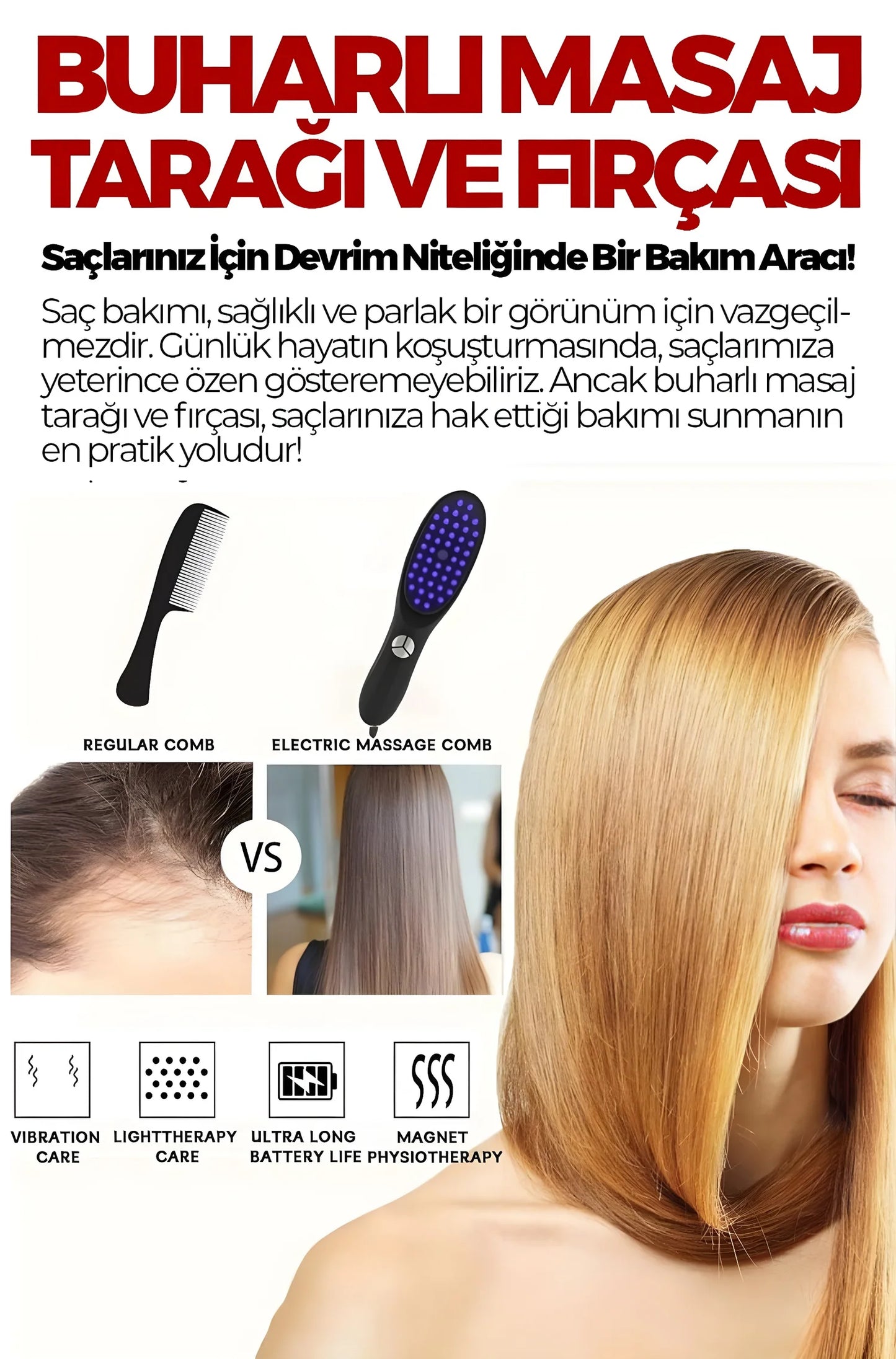 🔬✨ LED Işıklı Profesyonel Saç Bakım Kök Güçlendirme Cihazı
