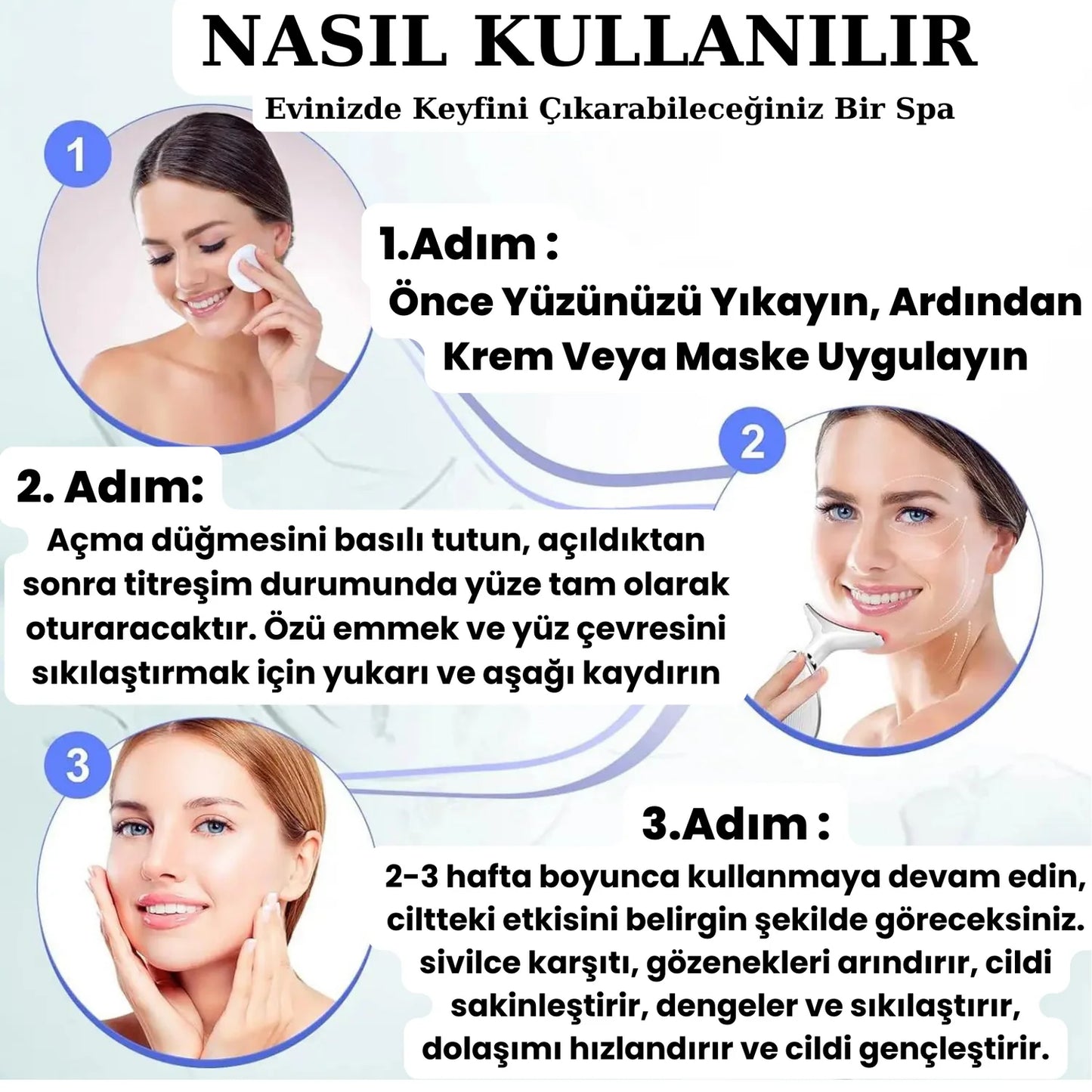 EMS Yüz Germe Cihazı (3 Başlıklı )